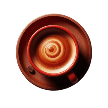 pngtree the cup of coffee 3d minimalist white on a brown transprent png image 12618582
